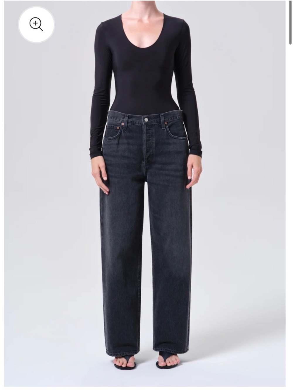 Agolde Low Slung Baggies Jeans - Black